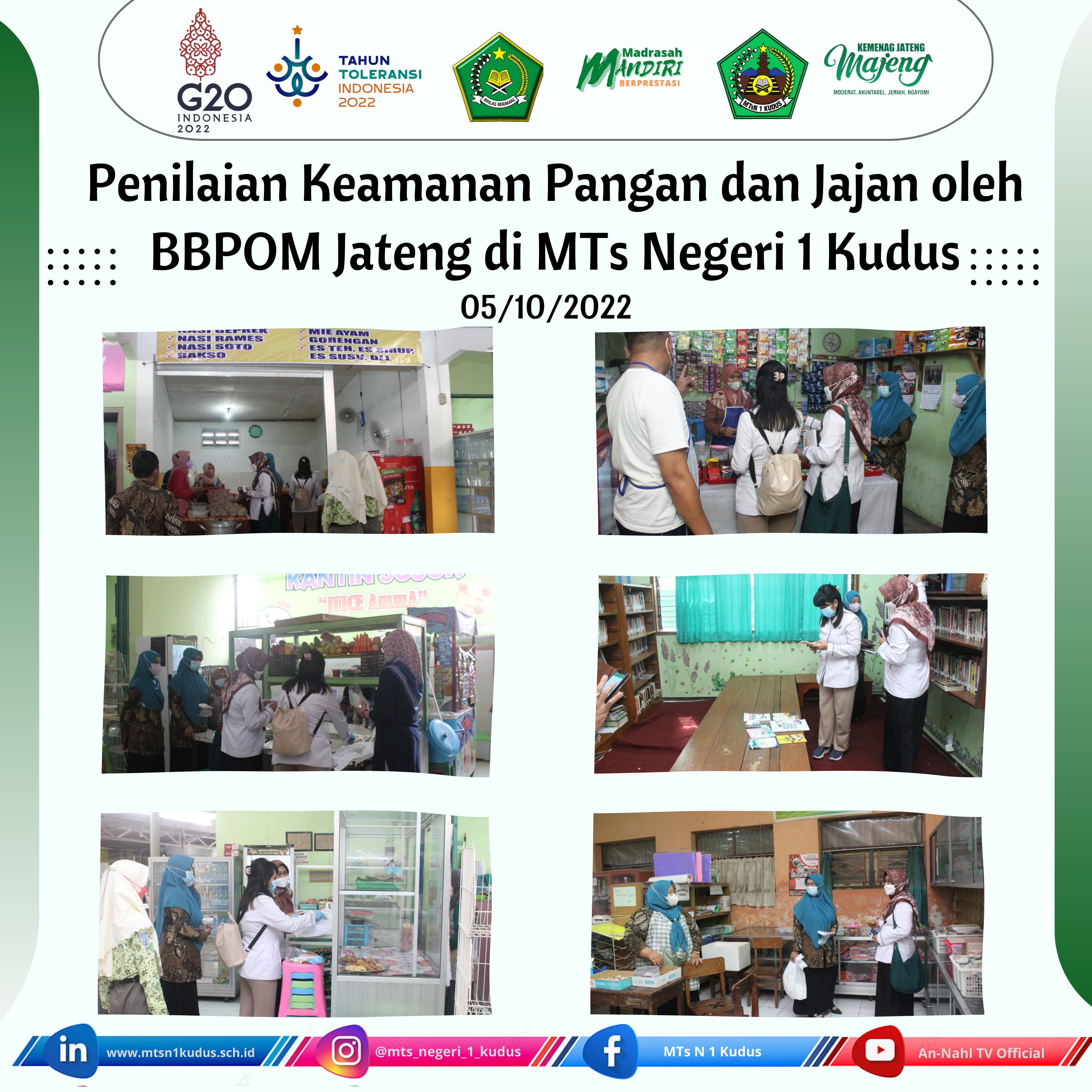 Kunjungan Tim BBPOM Jateng ke MTs N 1 Kudus