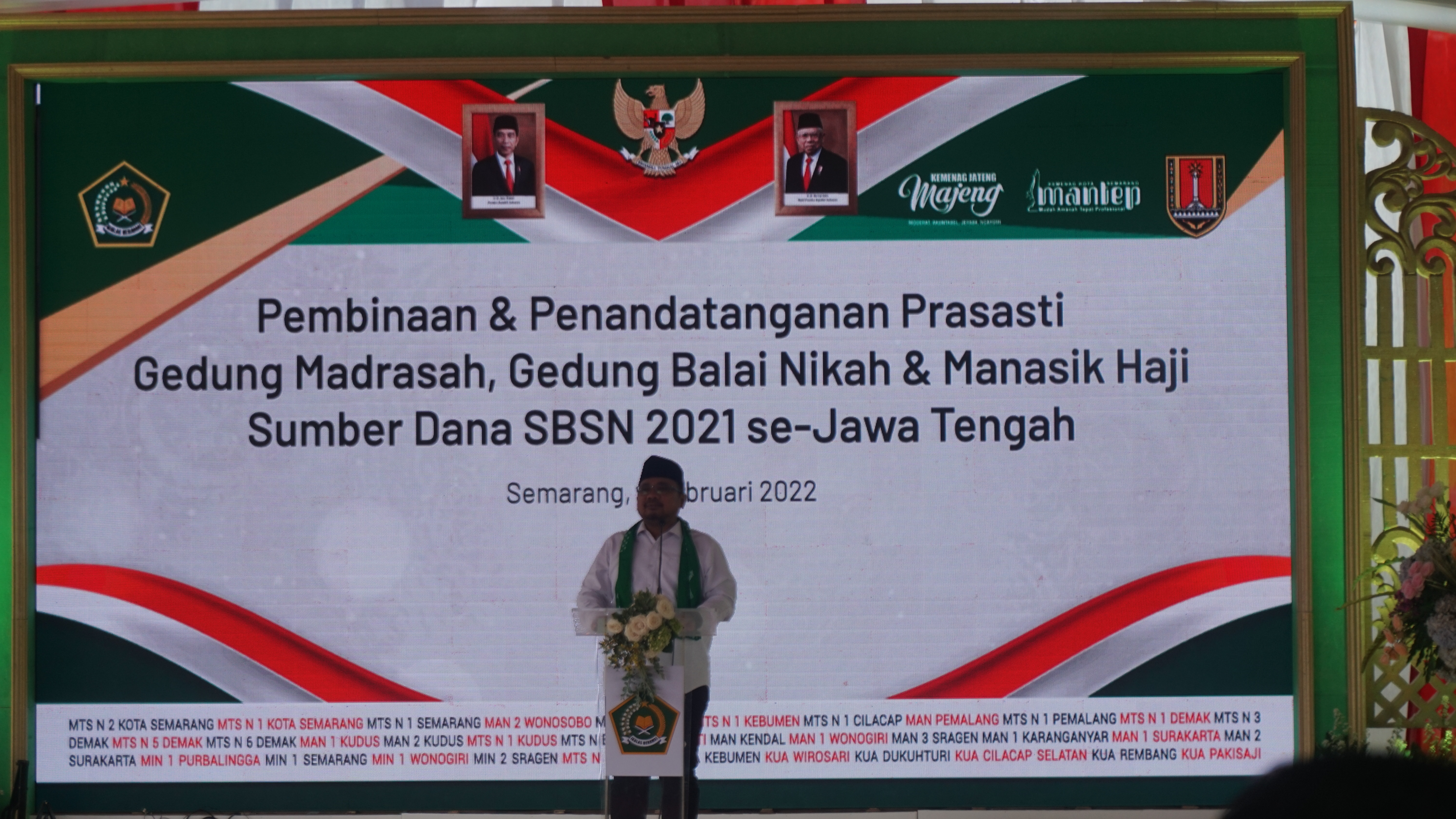 Menag RI Resmikan Gedung Madrasah, Balai Nikah dan Manasik Haji Melalui Sumber Dana SBSN Tahun 2021