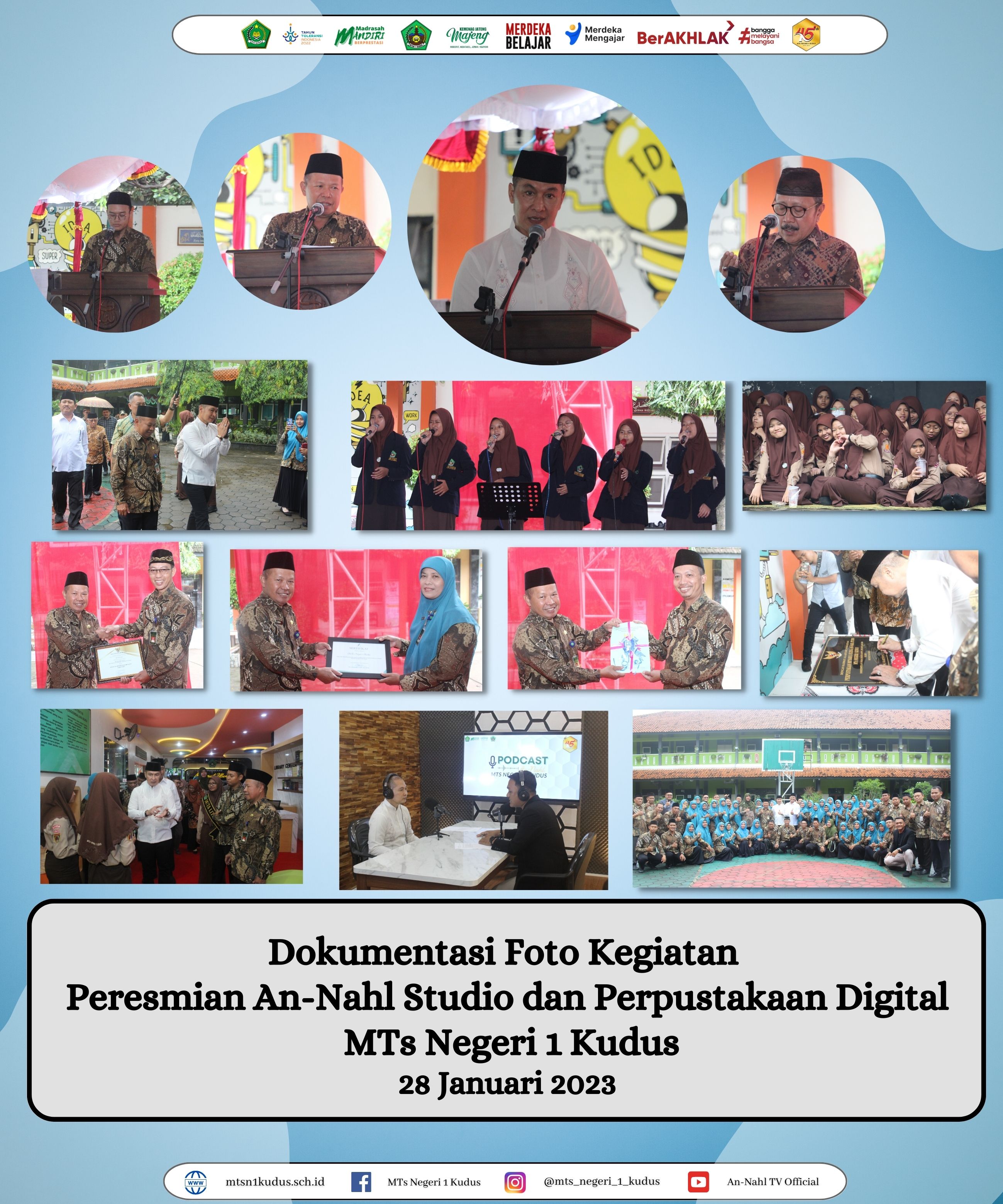 Bupati Kudus Resmikan Perpustakaan dan Studio Broadcast MTs Negeri 1 Kudus